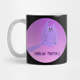 Foolish Mortals Funny Cat Washing Mug